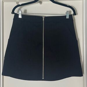 H&M Black Mini Skirt with Front Zipper